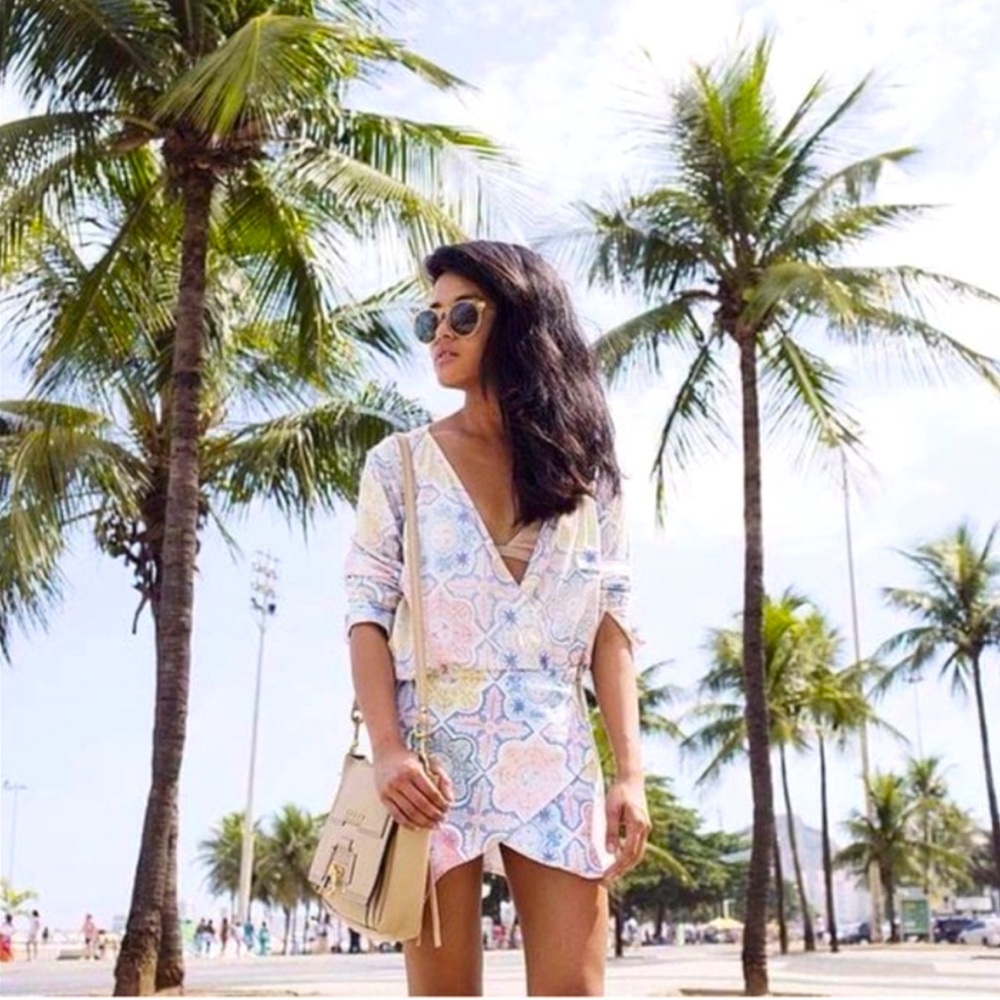 For Love and Lemons Mosaic Top and Many Mini Skirt Set Size S